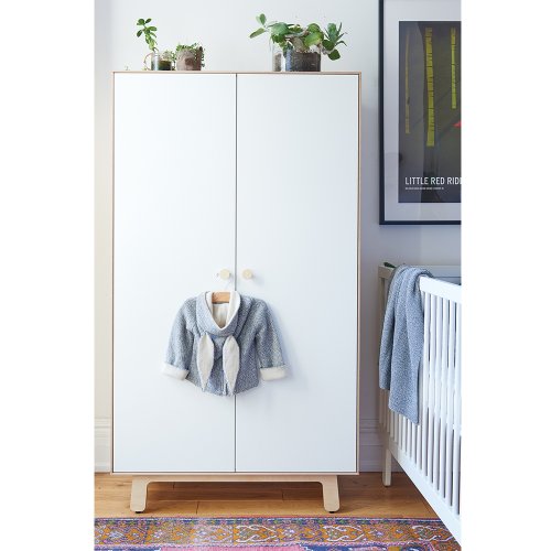 Armoire Merlin - Blanc/Bouleau